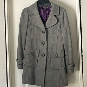 Gray wool blend coat